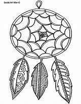 Dream Coloring Catcher Pages Dreamcatcher Drawing Catchers Easy Print Kids Feather Doodle Adult Printable Life Colouring Alley Patterns Feathers Mandala sketch template