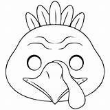 Turkey Face Printable Coloring Pages Thanksgiving Cute Printablee Printables Craft Template Clip Via sketch template