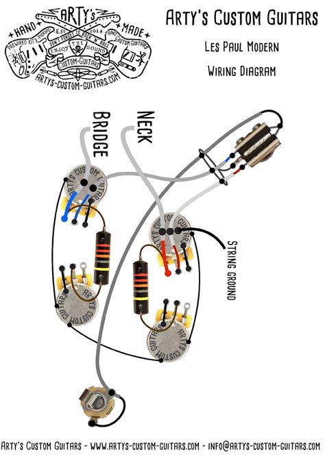 les paul modern wiring diagram vintage pickups artys custom guitars guitar tech guitar kits
