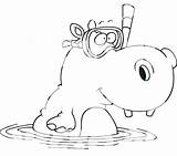 Hippo Coloring Pages Cartoon Hippopotamus Baby Hippogriff Drawing Kids Getcolorings Printable Getdrawings Color Face Colorings sketch template