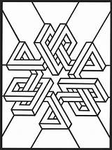 Stained Isometric Coloriage Illusions Impossible Mandala Colorier Opticas Ilusiones Dessin Géométrique Dover Geometrique Treppe Kleurplaten Geometrie Tatouage Géométriques Geometría Getdrawings sketch template
