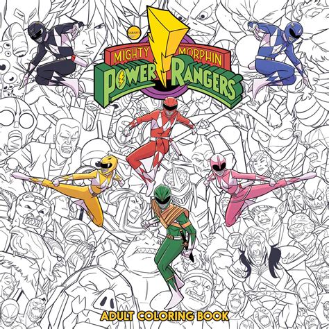 mighty morphin power rangers adult coloring book book  hendry