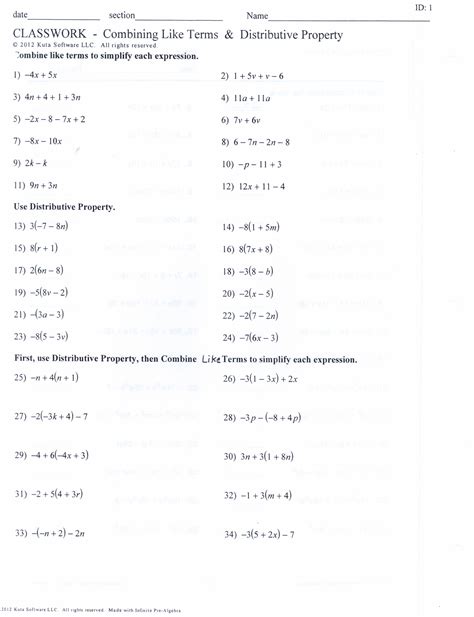 combine  terms worksheet  carlos ponce fans
