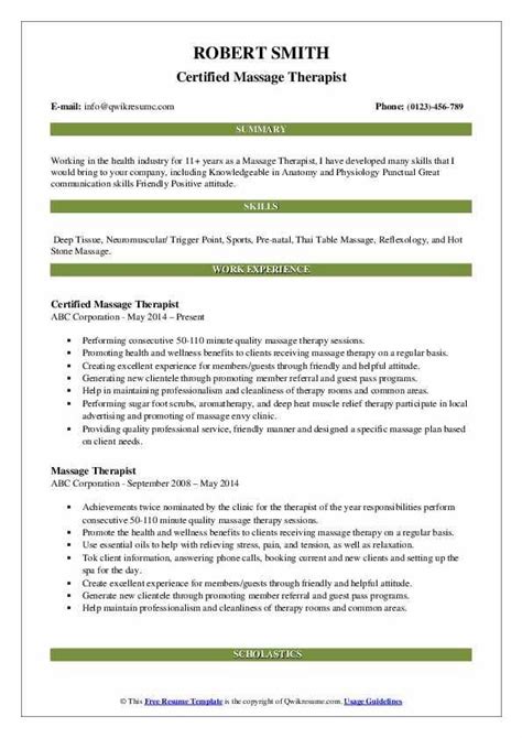 massage therapist resume samples qwikresume resume guru