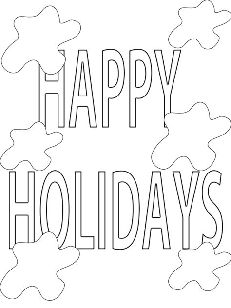 happy holidays coloring pages  printprintablefree