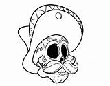 Coloring Skull Mexican Moustache Pages Drawing Coloringcrew Open Battleship Para Halloween Con Emo Mouse Dead Getdrawings Dibujo sketch template