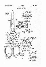 Patents Scissors Blueprints Drafting sketch template