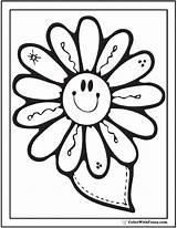 Coloring Spring Flowers Pages Printable Flower Color Daisy Happy Print Printables Getcolorings Colorwithfuzzy sketch template
