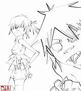 2d Coloring Pages Gorillaz Template sketch template