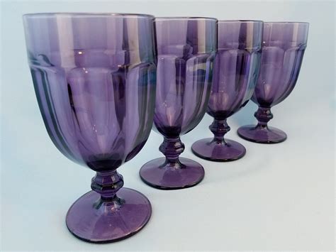Gibraltar Violet Dark Purple By Libbey Glass Company Set Of Etsy