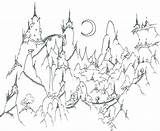 Coloring Pages Lion Witch Mountains Landscape Wardrobe Adults Adult Landforms Printable Mountain Fantasy Kids Difficult Village Night Nature Color Landscapes sketch template