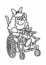 Rolstoel Disabilities Kleurplaten Beperking Kleurplaat Behinderungen Behinderte Malvorlage Kleurplaatjes sketch template