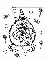 Halloween Coloring Pages Cute Printable Kids Candy Print Candyland Drawing Paper Dog Color Catty Girls Noir Critter Getcolorings Toddlers Monster sketch template