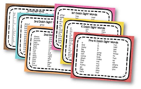 printable sight words list