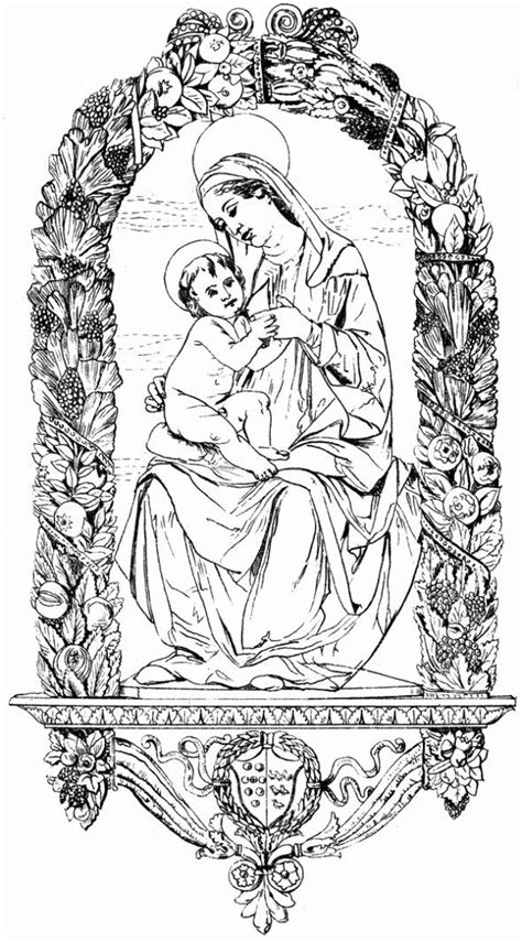 mother mary coloring page   gmbarco