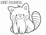 Panda Coloring Pages Red Giant Printable Relative Distant sketch template