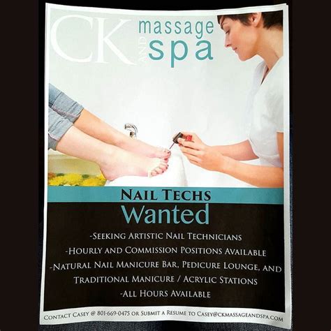 ck massage  spa  lehi    hire nail techs theyve fully