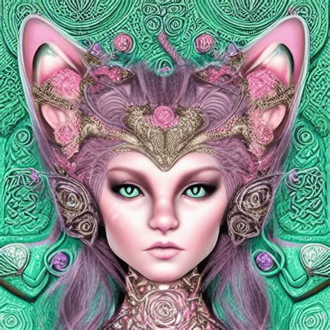 Celtic Spiritual Cat Goddess Portrait · Creative Fabrica