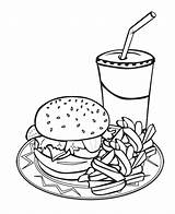 Coloring Hamburger Pages Food Printable Colouring Getcolorings Color sketch template