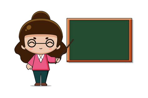 Cute Teacher Mascot Character Illustration 2083991 Vector Art At Vecteezy