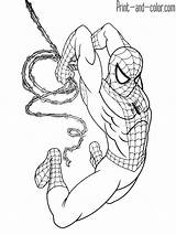 Spider Man Color Print Coloring Pages Boys sketch template