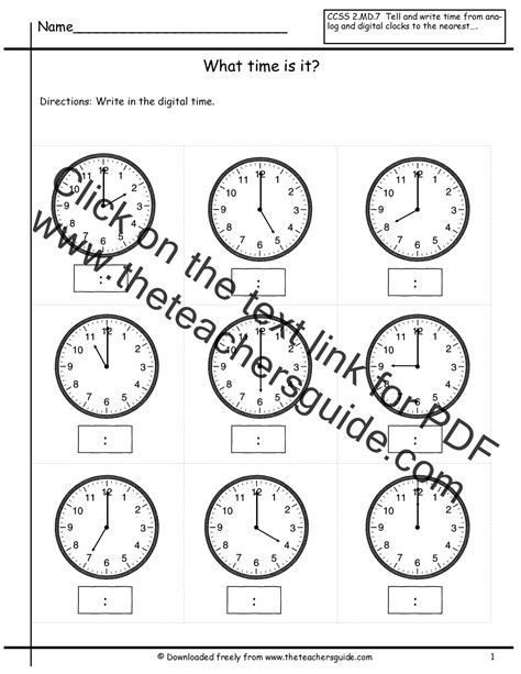 telling time worksheets   teachers guide