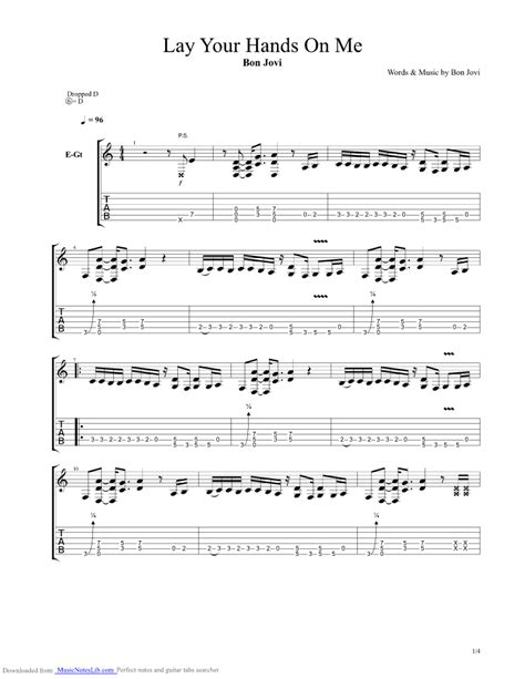 Lay Your Hands On Me Guitar Pro Tab By Bon Jovi