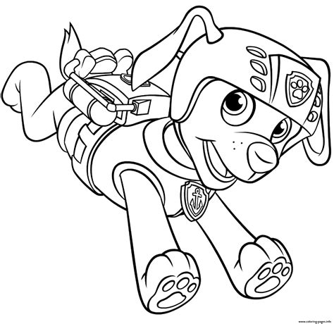 print zuma  scuba gear backpack paw patrol coloring pages paw