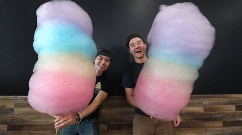 massive cotton candy challenge  las vegas   feet tall youtube