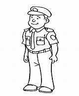 Police Policeman Officer Drawing Coloring Pages Outline Badge Sheriff Guard Kids Security Printable Clipart Sketch Uniform Draw Easy Blank Color sketch template