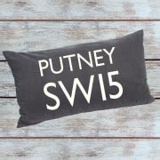 personalised  town  postcode cushion