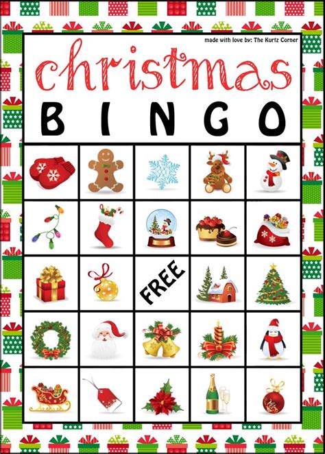 printable christmas bingo cards   kurtz corner christmas