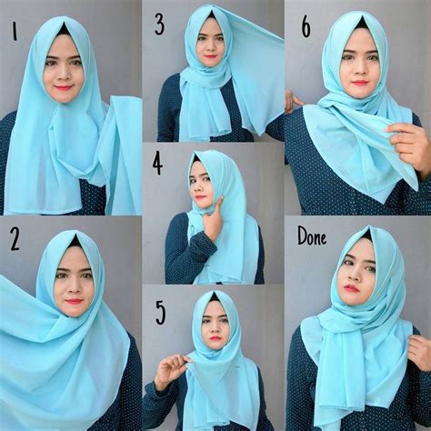 blue easy and simple hijab tutorial tutorial hijab modern hijab fashion inspiration hijab tutorial