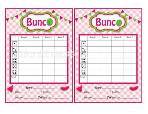 printable bunco score sheets summer printable templates