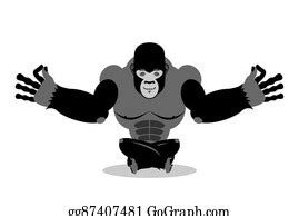 gorilla yoga clip art royalty  gograph