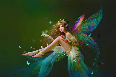 girl flowers butterfly fairy art fairy fake ruoxin zhang fantasy living