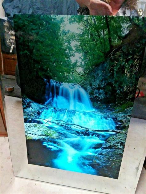 waterfalls rare  mirror lighted picture wall art light water