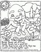 Humpty Dumpty Coloring Rhymes Pages Nursery Rhyme Kids Preschool Colouring Print Printable Crafts Mother Goose Jack Color Rhyming Jill Colour sketch template
