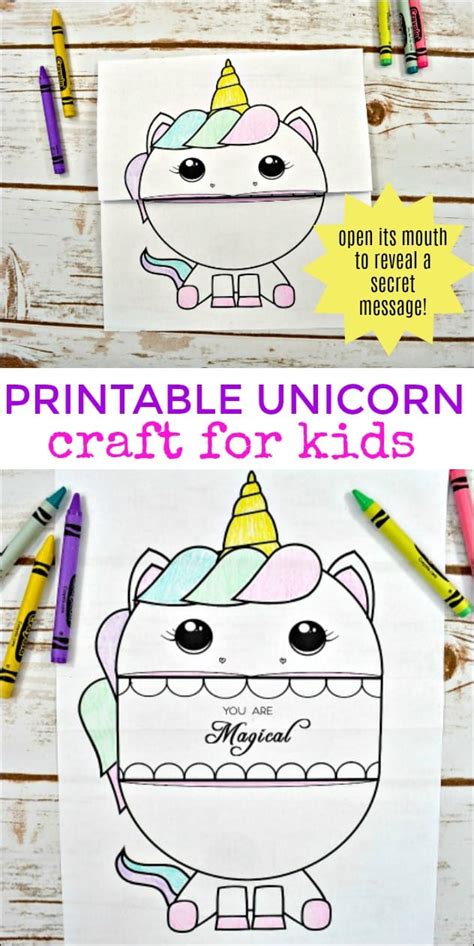printable unicorn craft  kids mess