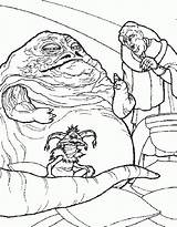 Jabba Starwars Kolorowanki Wojny Gwiezdne Guerre Stellari Hutte Lumaca Bajka Fantascienza Fichas Ausmalen Ausmalbild Colorier sketch template