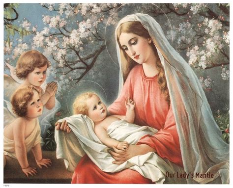Virgin Mary And Infant Jesus With Angels 8x10 Catholic Picture Etsy