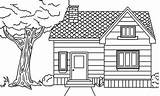 Coloring House Pages Houses Village Colouring Drawing Simple Color Print Easy Dream Sketch Only sketch template