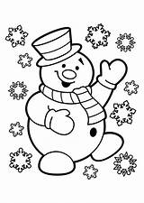 Snowman Coloring Pages Christmas Cute Kids sketch template