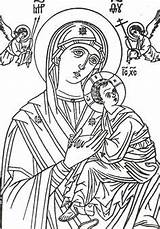 Coloring Pages Czestochowa Lady Catholic sketch template