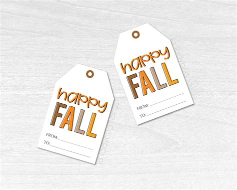 happy fall gift tag  printable