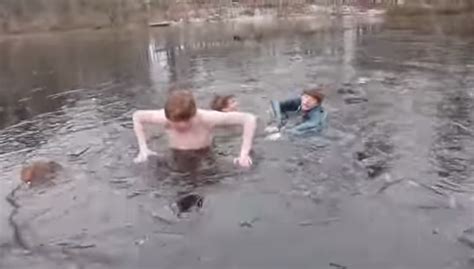 Teenagers Trap Their Friends In Freezing Pond Angering Youtube Viewers