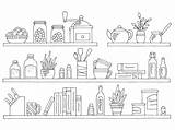 Pantry Kitchenware Shelf Object sketch template