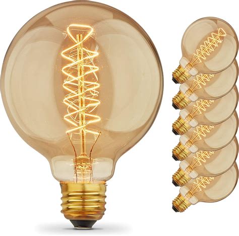 pack vintage edison bulbs  spiral filament  dimmable ee   globe large