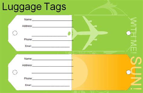 editable luggage tag template