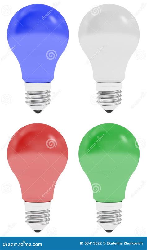 light bulbs colored stock illustration image